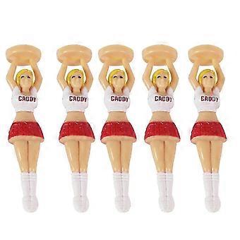Golf Ball Tees, 5Pcs Mini Beauty Shape Standing Holder, Durable ABS Outdoor Golf Sport Accessory, Approx. 7cm x 1cm