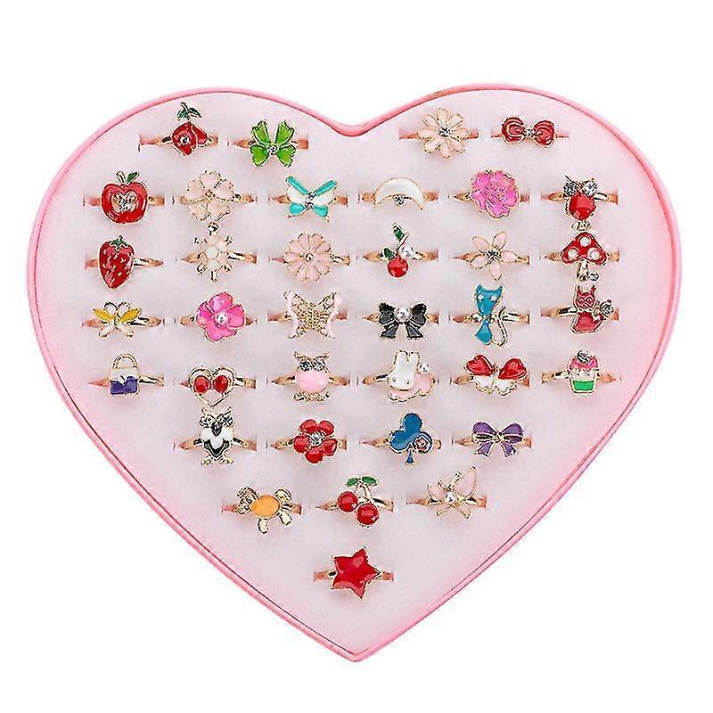 36pc Assorted Cartoon Alloy Finger Rings