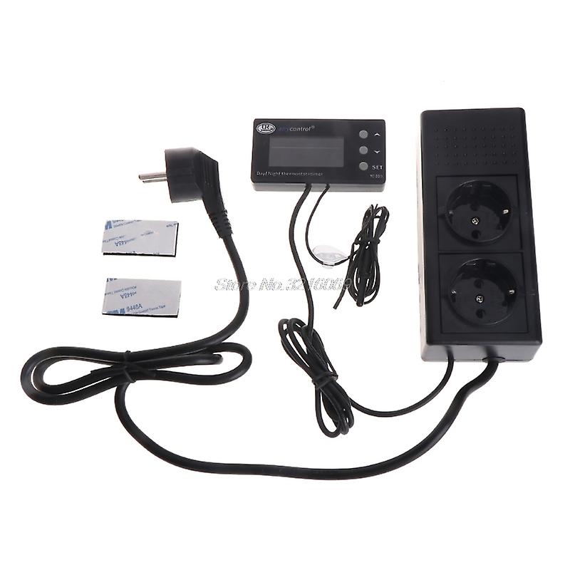 Tc-220 0-50c Day/night On Off Digital Reptile Thermostat With Timer Regulator Animal  Amphibian Temperature Controller