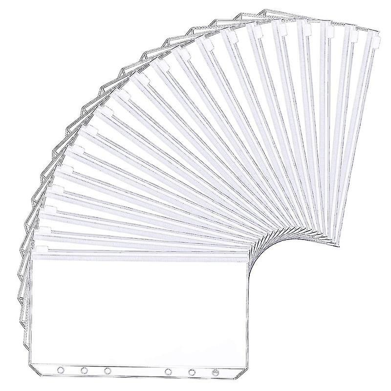 Six Holes Binder Pockets Translucent Plastic Binder Zipper Folder