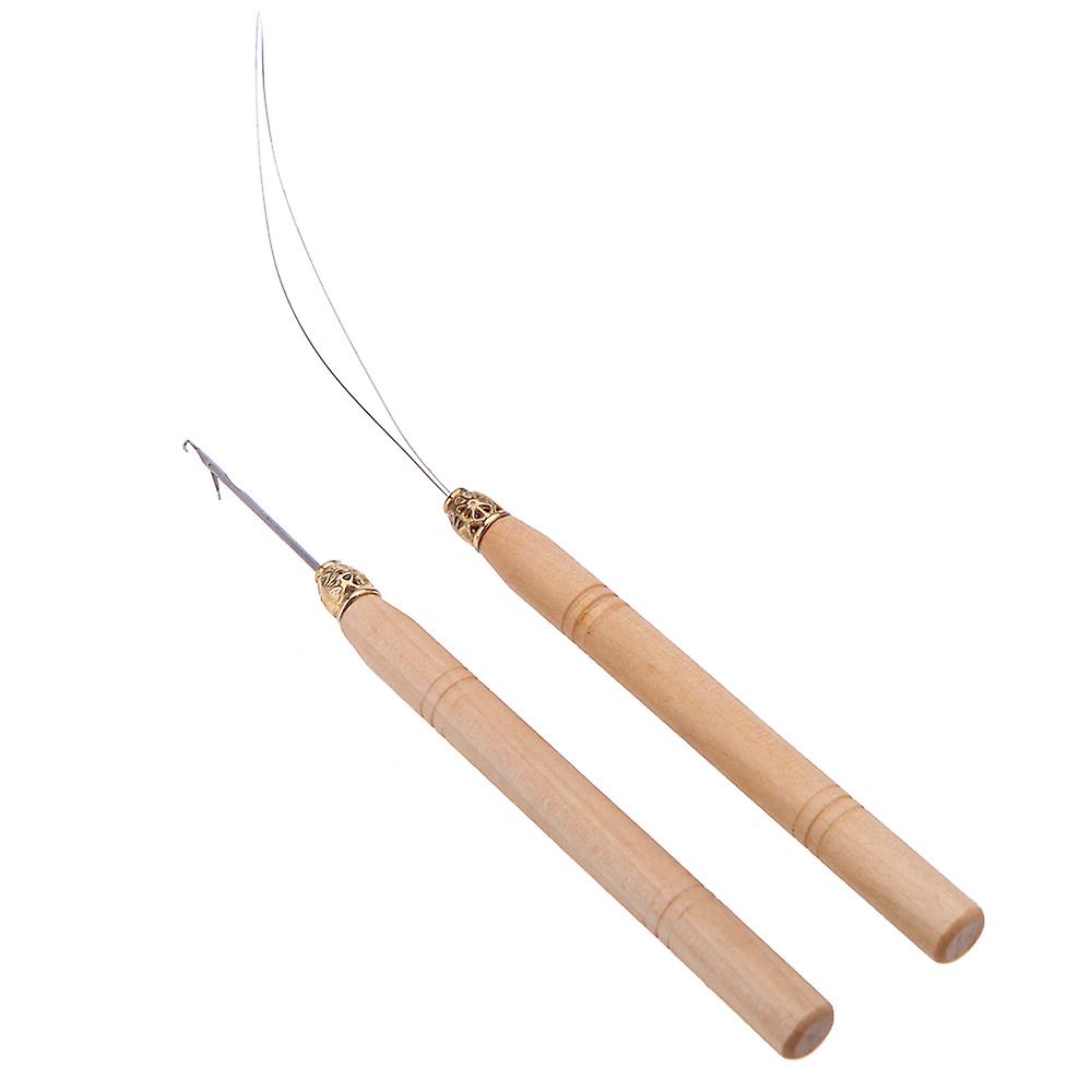 Fashion 2pcs Hair Extension Hook Pulling Tool Needle Threader