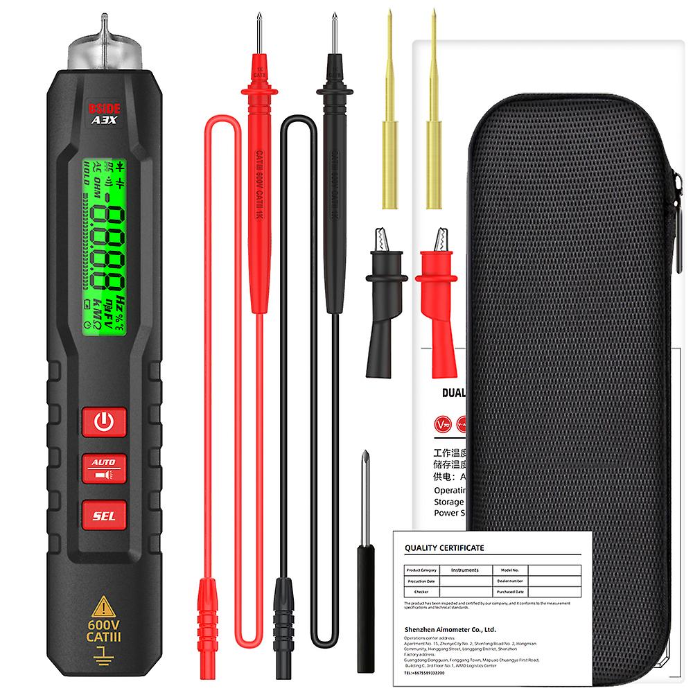 Pen Type Digital Multimeter Portable Tester Voltmeter 1.9 Inch Bicolor
