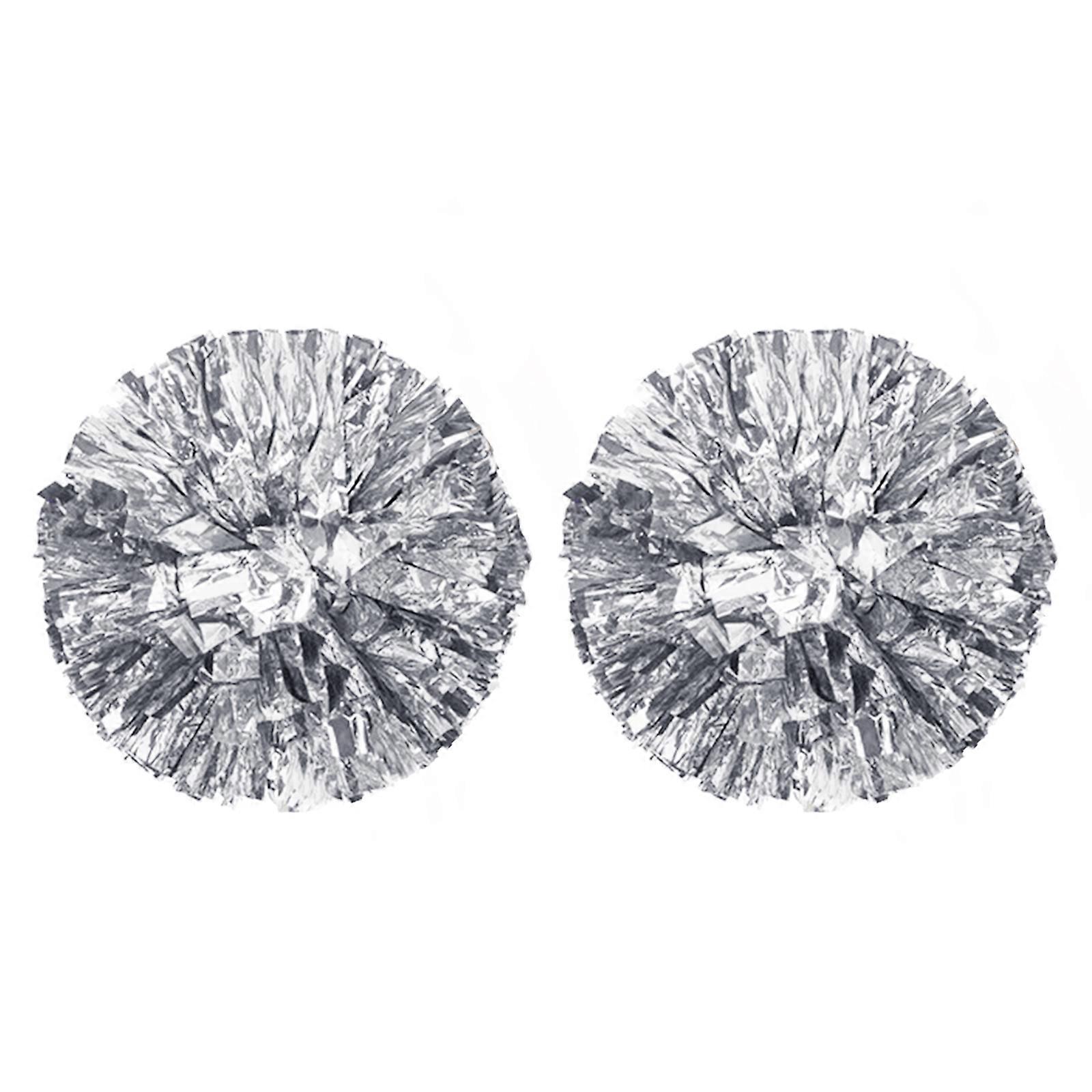 2pcs Creative Metallic Cheerleader Pom Poms For Softball Dance Cheer