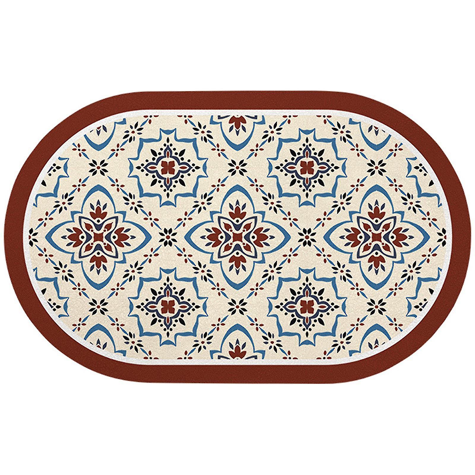Simple Oval Floor Bath Mat Multipurpose Household Absorbent Non-slip Bath Pad