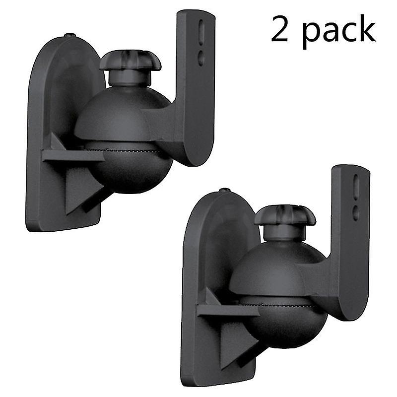 Universal Rotatable Speaker Wall Mount Stand Bracket 1 Pair Black