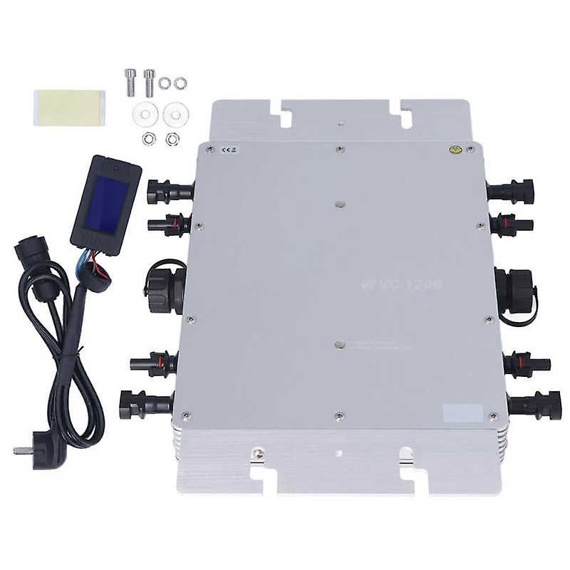 Wvc 1200w Solar Grid Tie Microinverter Ip65 Waterproof 4 Channel Input Micro Inverter With Lcd Screen Eu 230v
