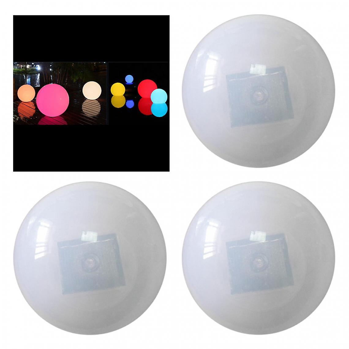 3pcs 85mm Diamater Led Floating Ball Light White Color Pool Pond Decor Light