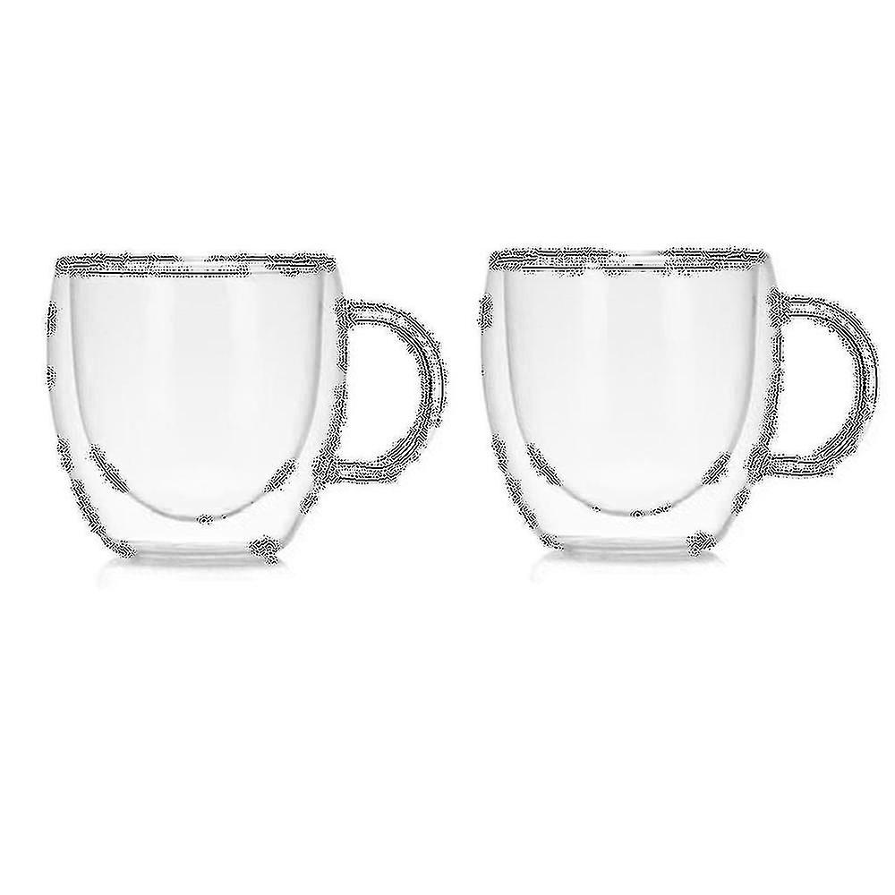 2pcs High Borosilicate Transparent Water Cup 250ml Creative Cup