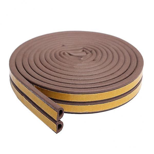 2x5m Foam Self Adhesive Window Door Excluder Seal Strip Tape D 9x6mm Brown