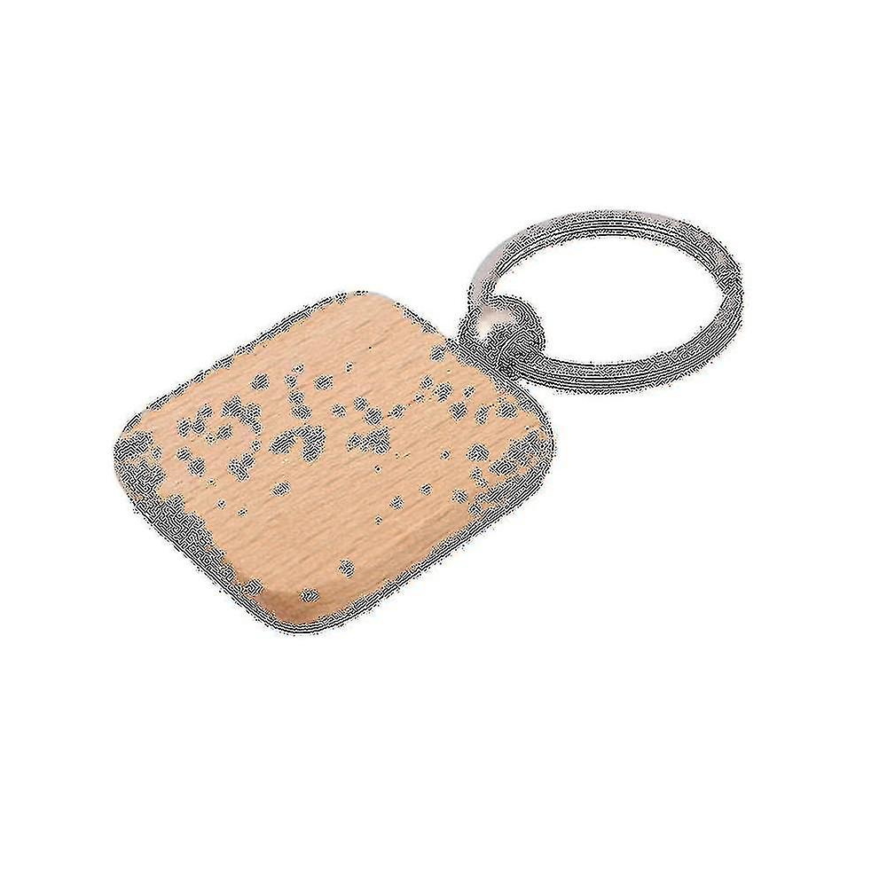 60pcs Square Wooden Diy Key Tag Gift