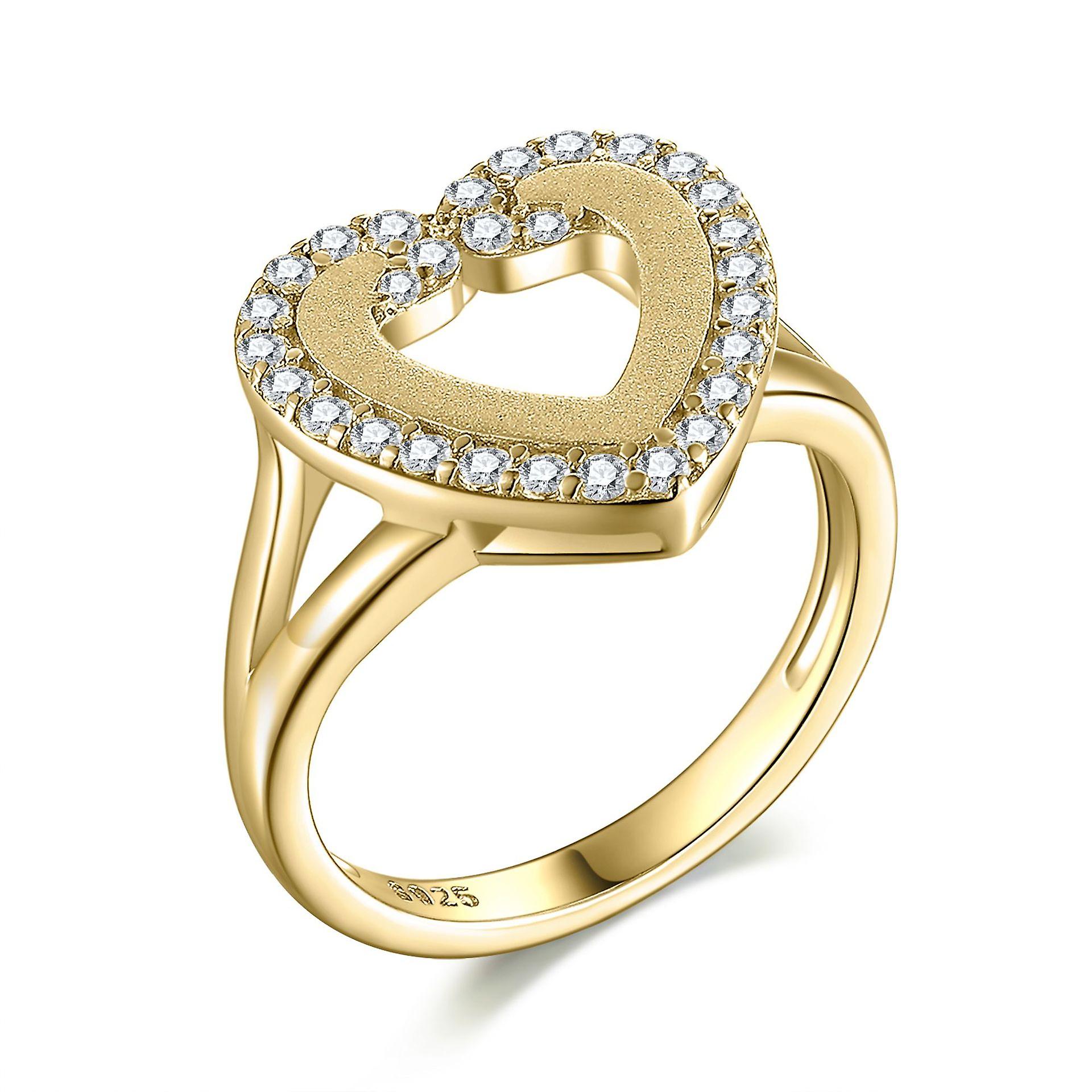 New 925 Silver Engagement Wedding Heart Ring