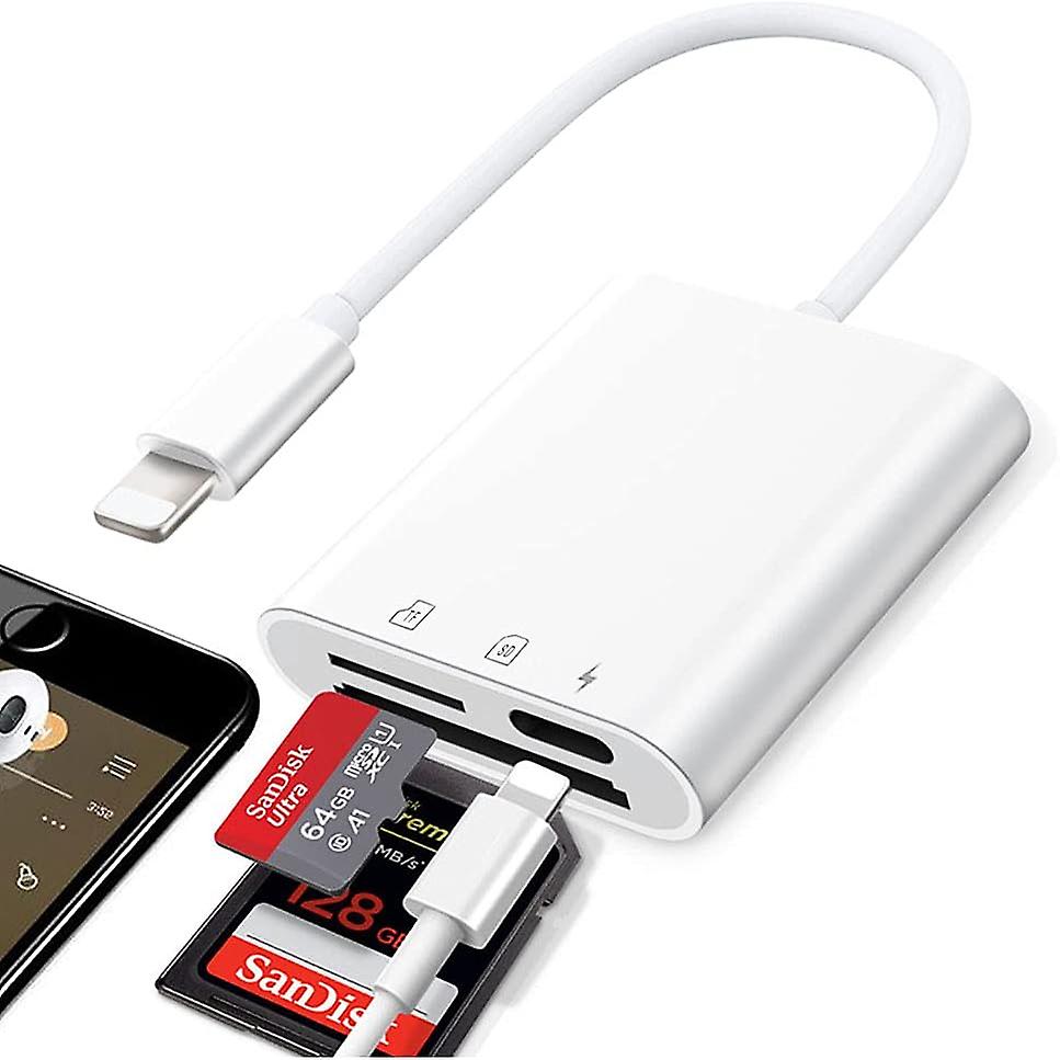 Sd Card Reader compatible with iPhone iPad 3 in 1 Memory Card Reader Plug and Play Micro SD Card Reader SD