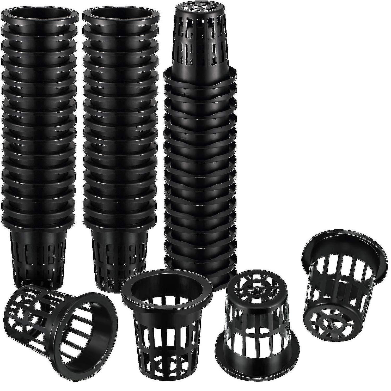 100 Pack 1.77 Inch Net Cups Slotted Mesh Wide Lip Filter Plant Net Pot Bucket Basket For Hydroponic