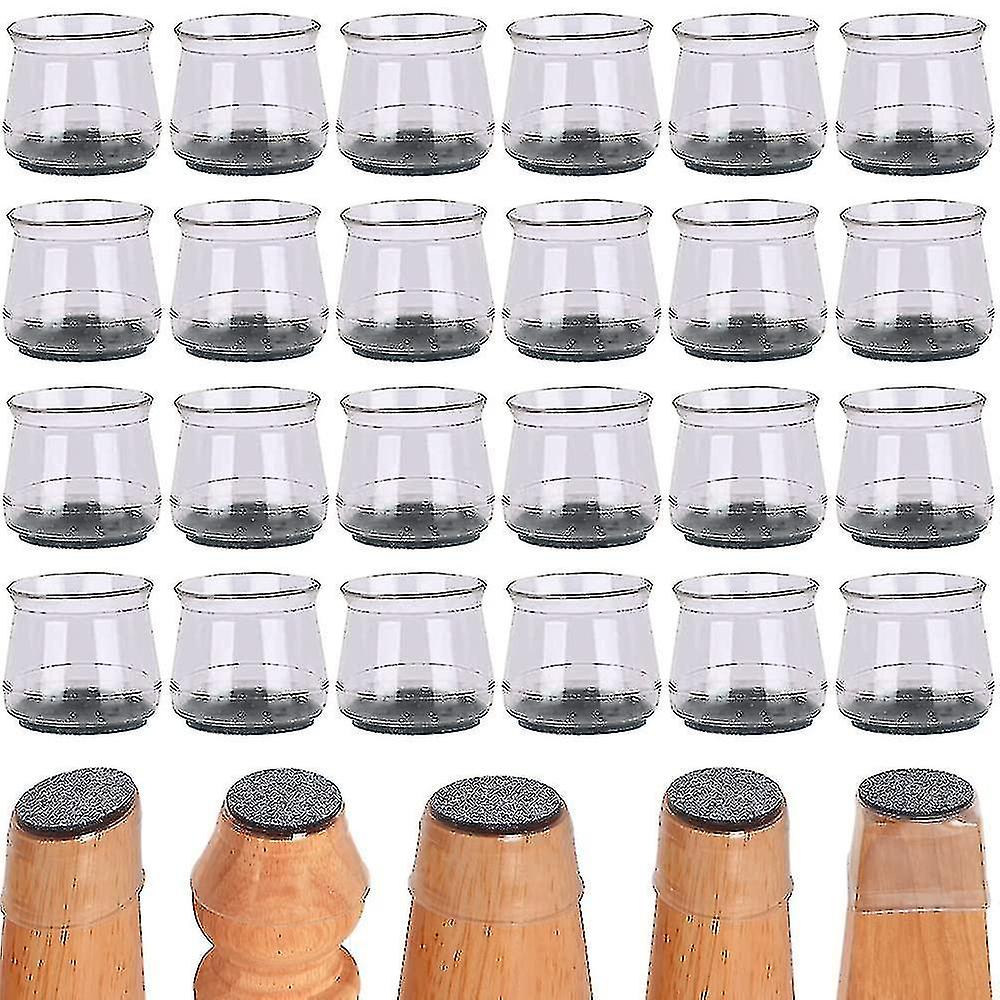 24pcs Silicone Chair Leg Protectors For Hardwood Floors Table Feet Covers