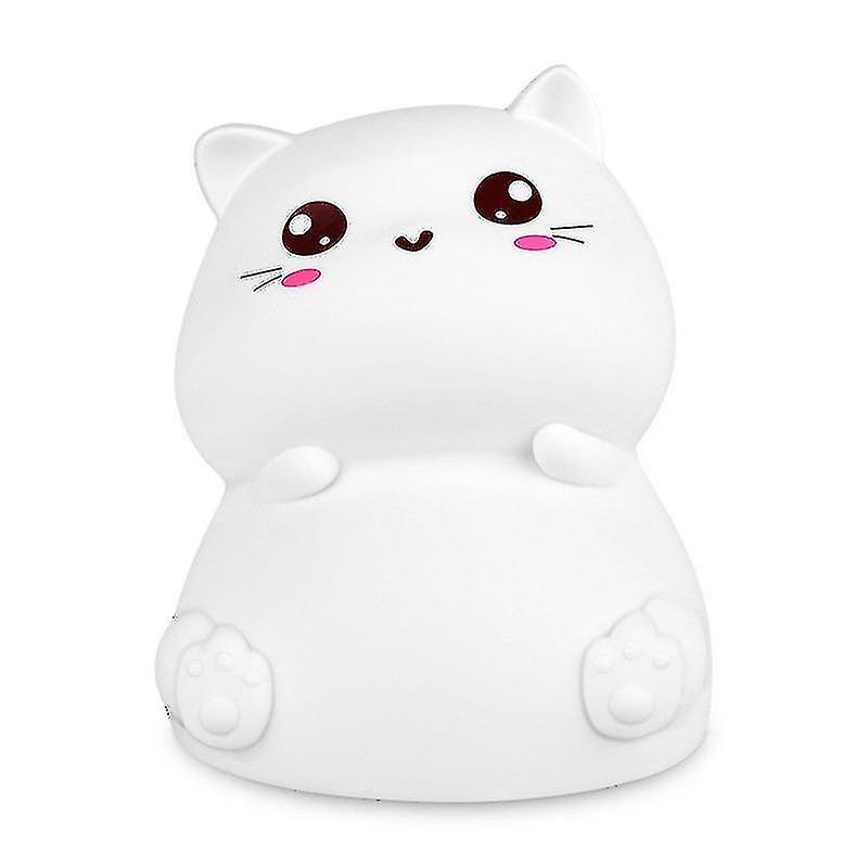 Led Night Light Remote Control Brightness Adjustable White Light 6 Colors Usb Charging (white)