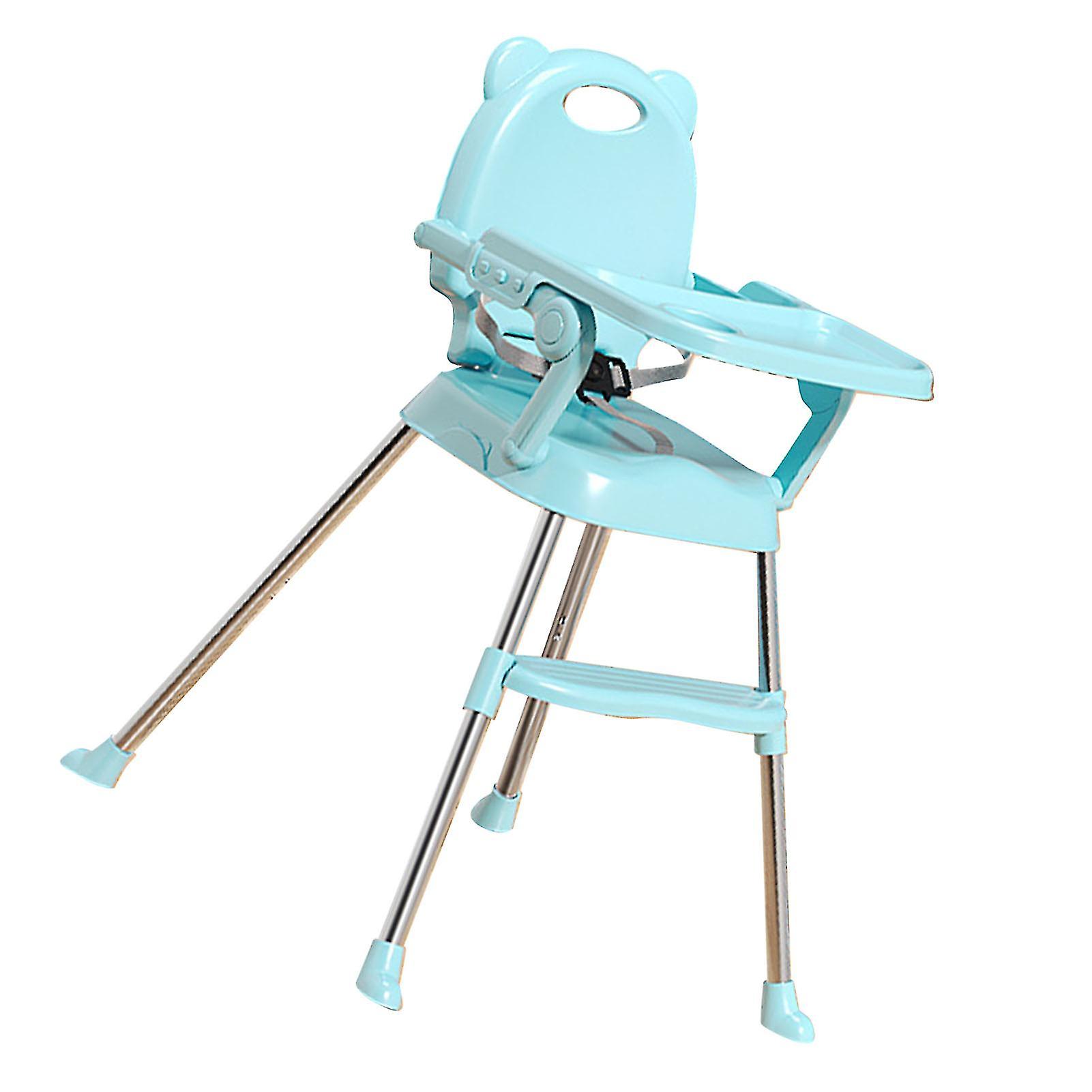 Baby High Chair Simple Portable Height Chair Foldable Booster Seats for Toddlers Blue 