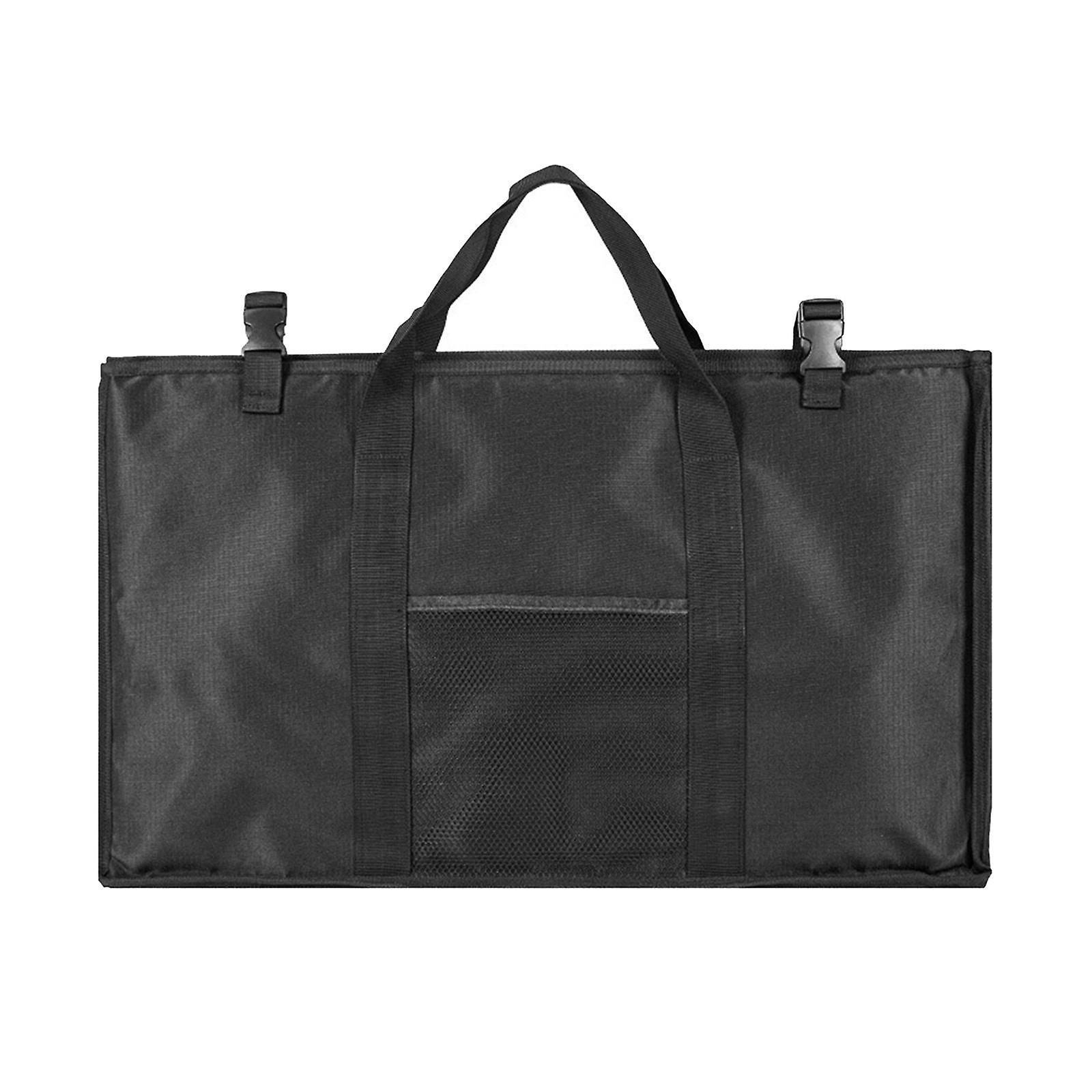 حقيبة تخزين طاولة قابلة للطي في الهواء الطلق حقيبة تخزين رف استنزاف نزهة أسود