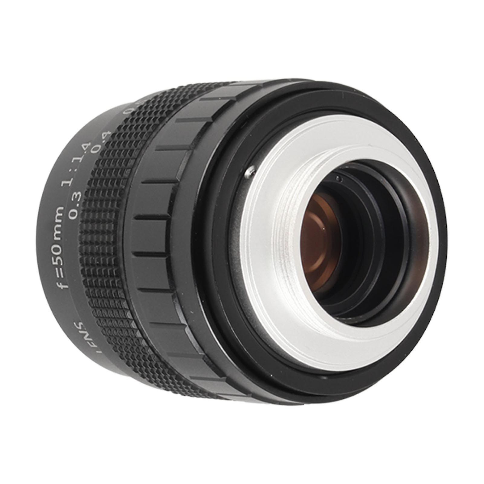 50mm Manual Focus Prime Lens F1.4 C 2/3inch Large Aperture Fixed Focus Lens for Industrial Video Microscope Cameras