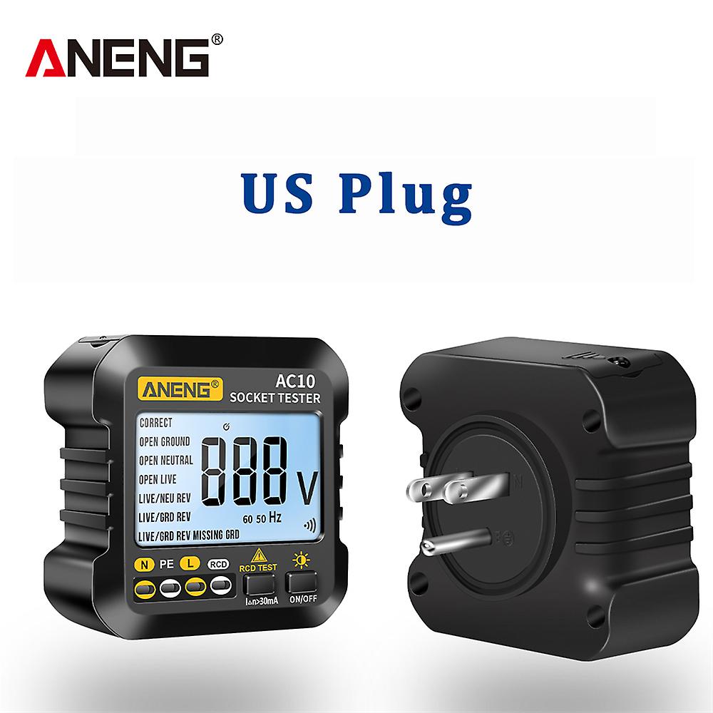 Aneng Ac10 Socket Tester Lcd Digital Power Outlet Voltage Test Detector Us/uk/eu Plug Polarity Phase Check Socket Tester