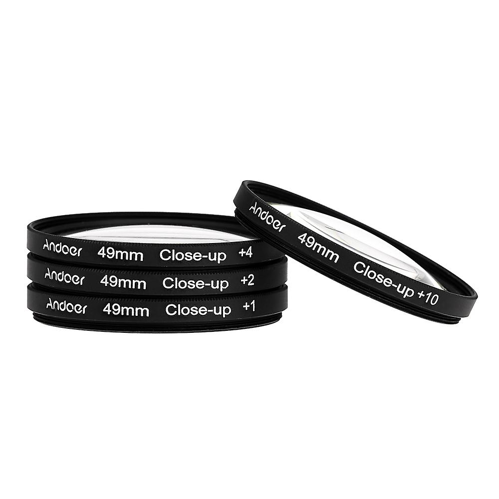 49mm Macro Close-up Filter Set +1 +2 +4 +10 With Pouch