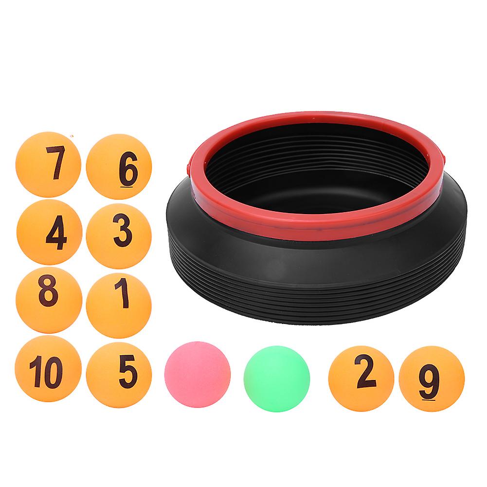 Verdant Touch Ping Pong Ball Lottery Number Ping Pong Ball with Folding Bucket, Yellow, Recreation Activity Prop
