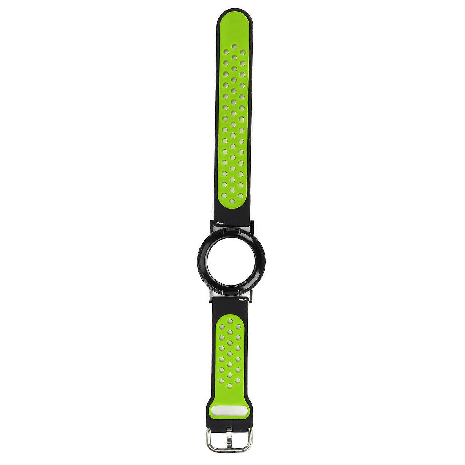 Watch Band Case for IOS Locator 2021 Multifunctional Soft Silicone Watch Strap for Kids Elderly Senior(Black Green )