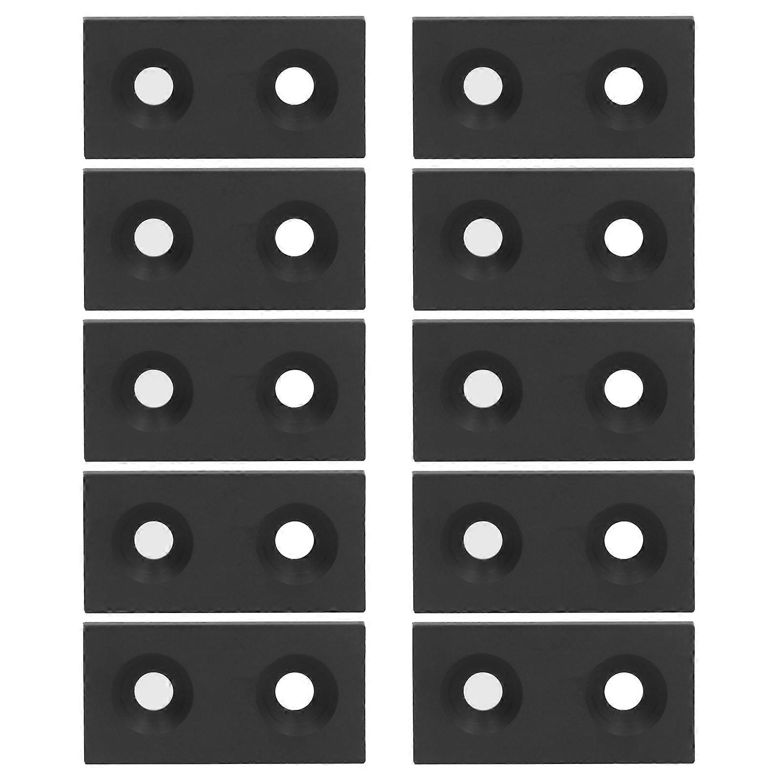 10Pcs Aluminum Profile End Cap Alloy Metal Cover Plate Linear Moving Parts 3060 Double HolesBlack