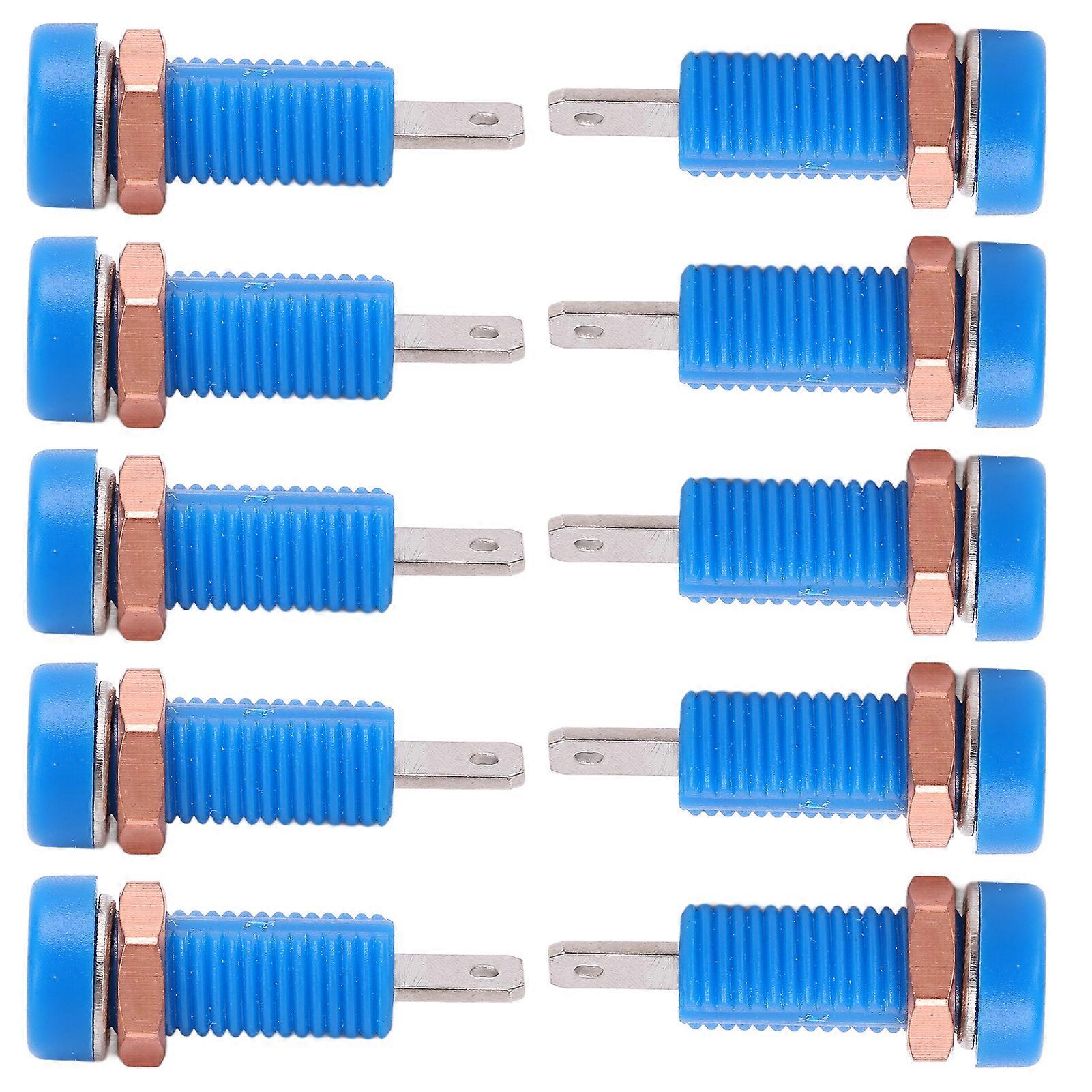 10pcs 4mm Banana Jack Socket Mount Binding Post Connector Adapter Panel for Electronic InstrumentBlue