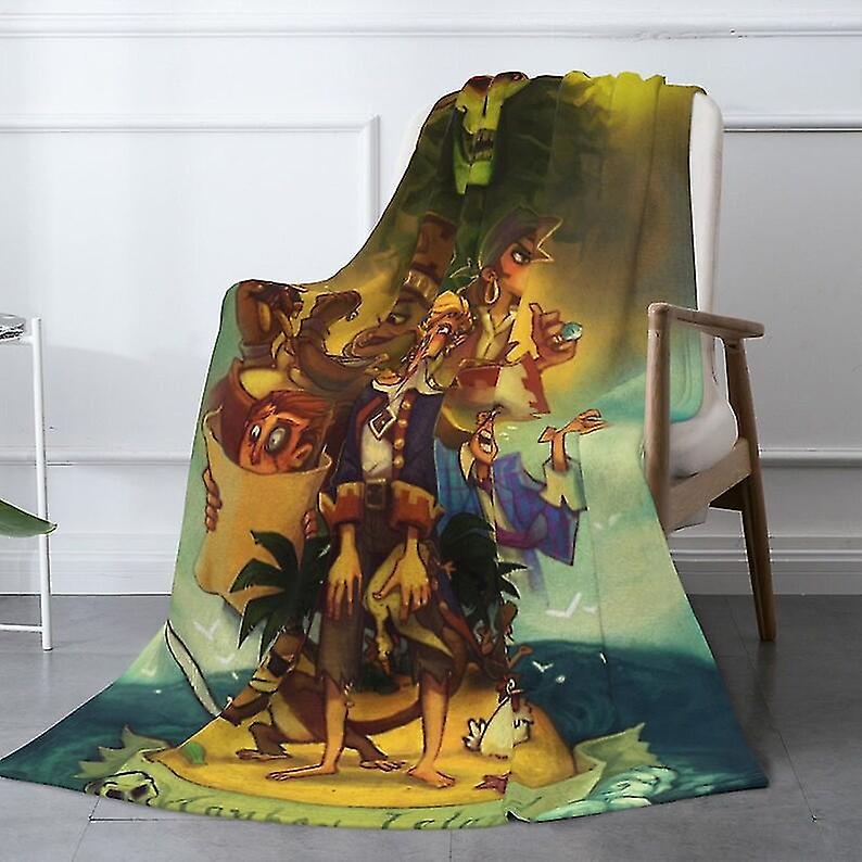 Custom Name Blanket Monkey Island Tapestry Personalized Blankets Birthday Gift Customized Diy
