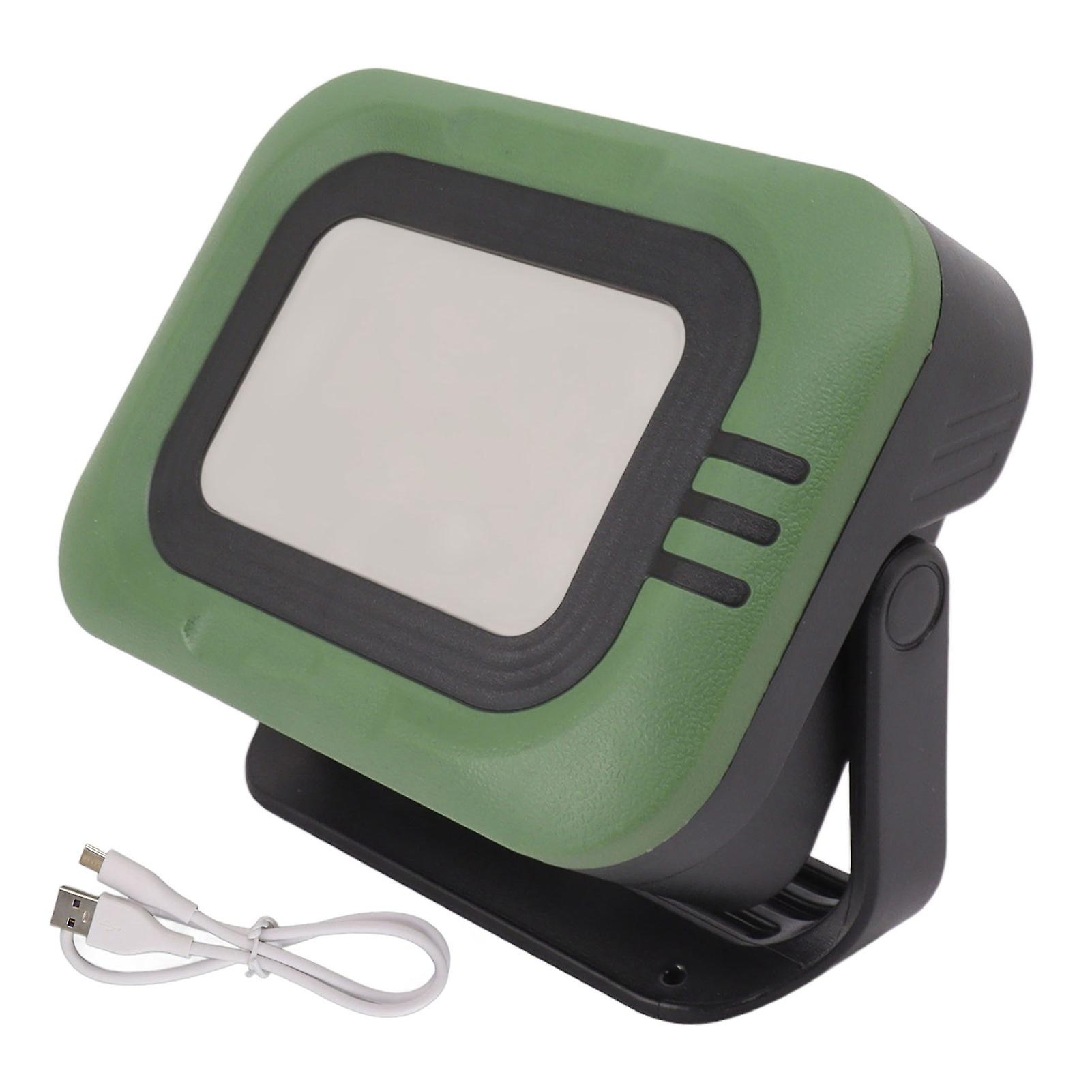 Green Waterproof Solar-Powered LED Camping Lantern with Rechargeable Battery
