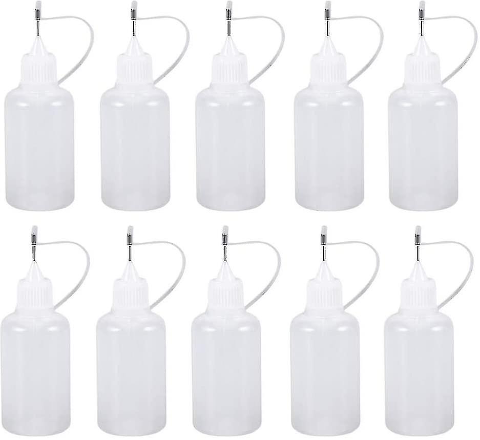 10st plastflaskor med munstycken, precisionsspetsapplikatorpressflaskor för limfärg20 ml