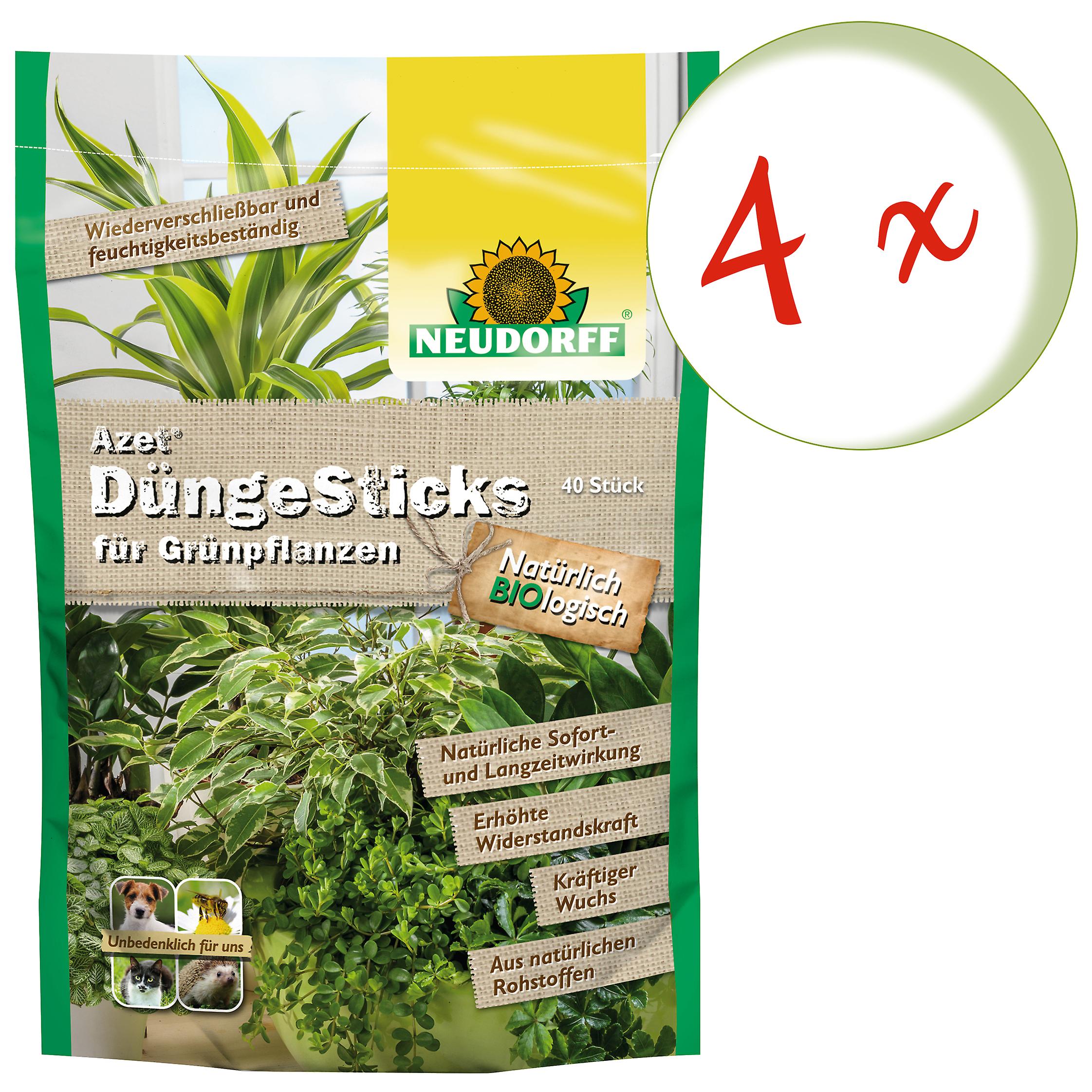 4 x NEUDORFF Azet® fertilizer sticks for green plants, 40 sticks