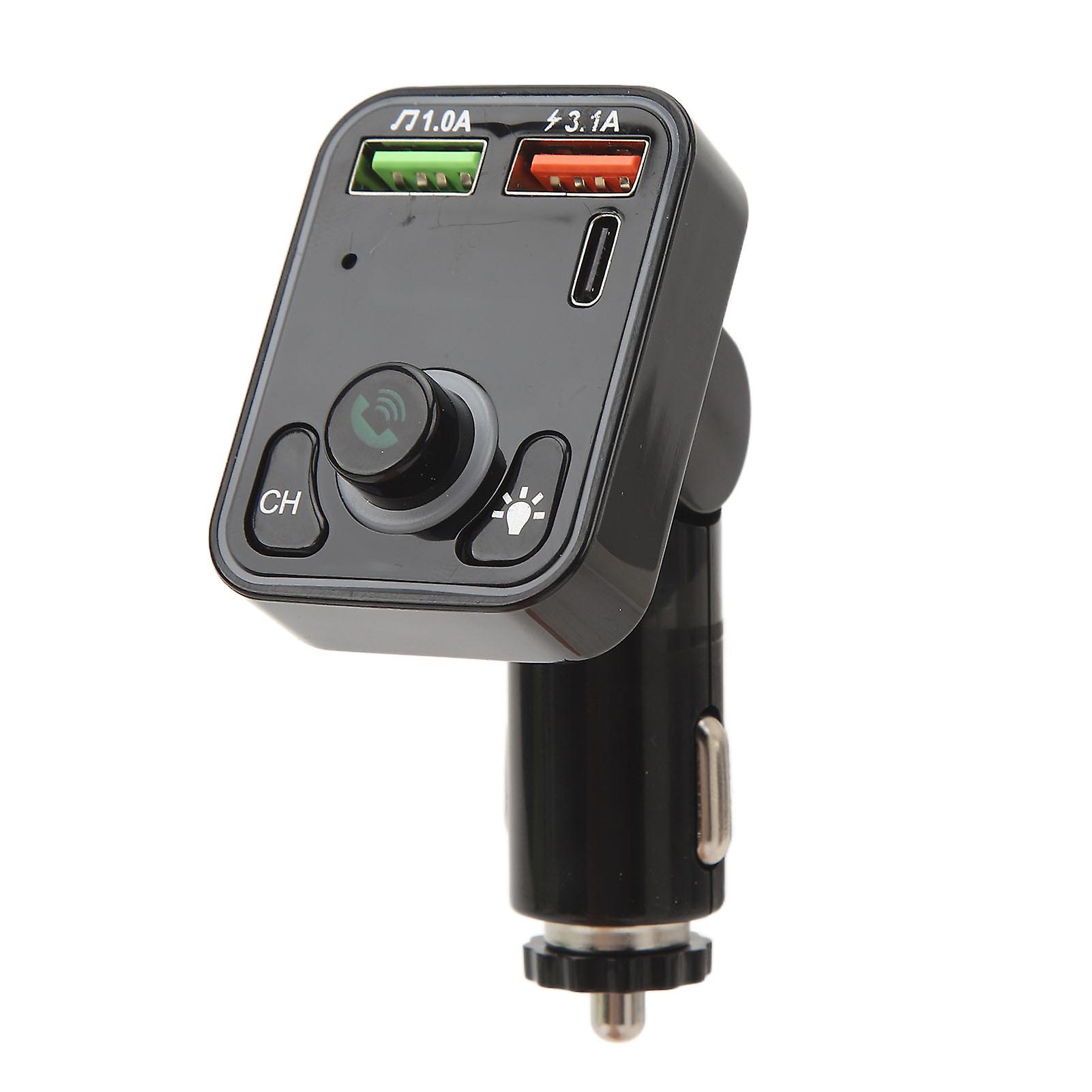 FM transmitter for car with Bluetooth and LED lights