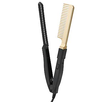 Elektrisk värmekam WetDry Använd Håruträtning Hot Brush Frisörverktyg (EU-kontakt 220V)