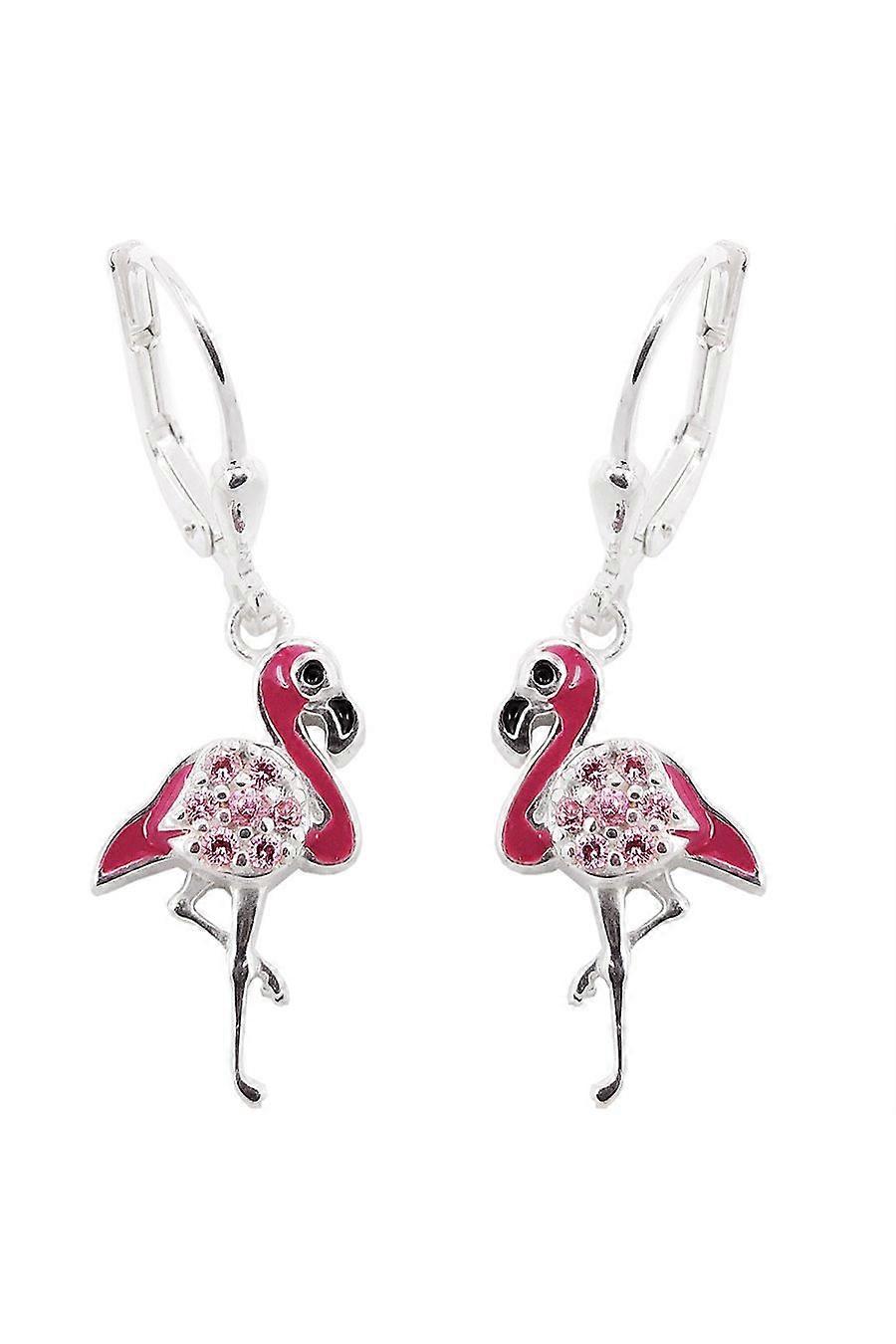 Leverback Earrings Flamingo Silver 925 - Gl93795