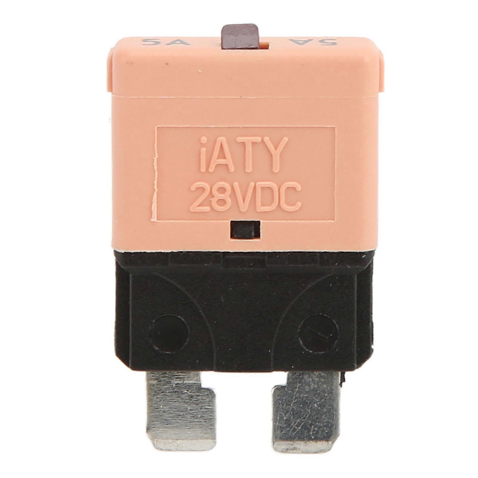 5A Manual Reset Universal Blade Fuse, 28V DC Circuit Breaker for Vehicles, Yachts, Low Voltage Ships