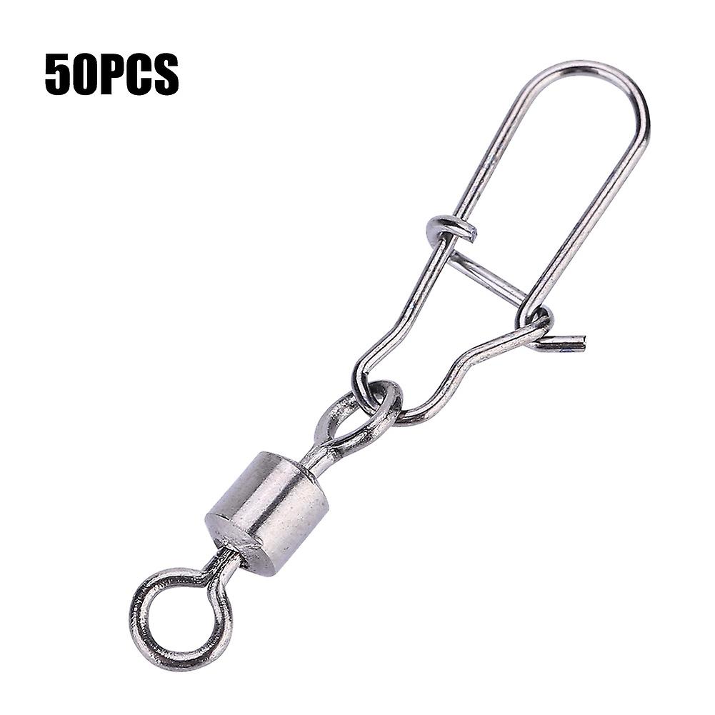 Lot de 50 émerillons de pêche à roulement à billes en acier inoxydable, 2#, 4#, 5#, 6#, 8#