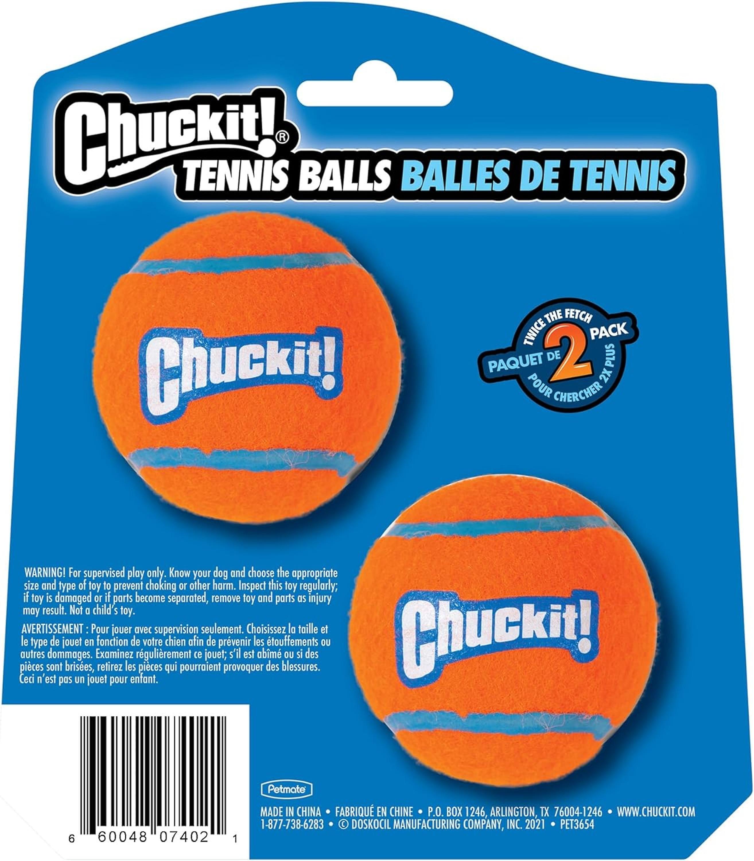 Chuckit! Tennis Ball 2 Pack Medium 6.5cm Dog Toy