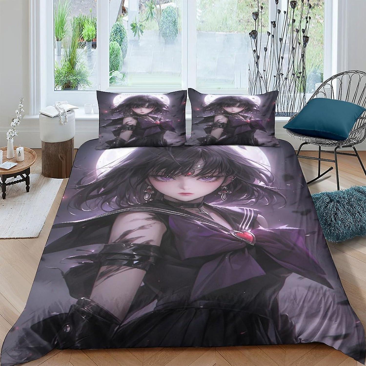 ARIJORJA Ungdom tecknad Sänglinne Set 3D Comics Påslakan Set för barn Pojkar Flickor serier Sängset Vacker dekor Sängkläder Set med 3