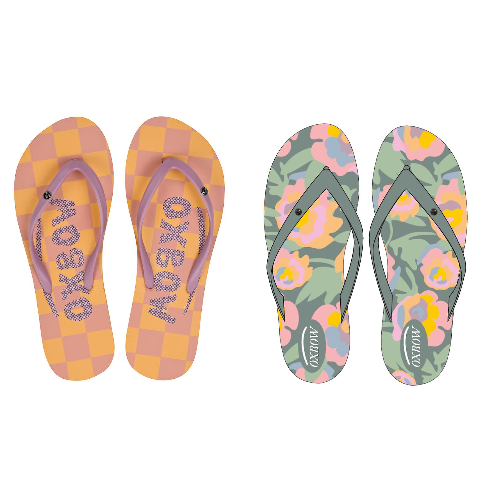 OXBOW Womens Virtilim Printed Flip Flops Summer Beach Pool Sandals