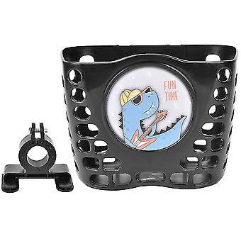 Niedlicher Kinderfahrrad-Frontkorbhalter für Outdoor-Fahrradroller (Schwarz)