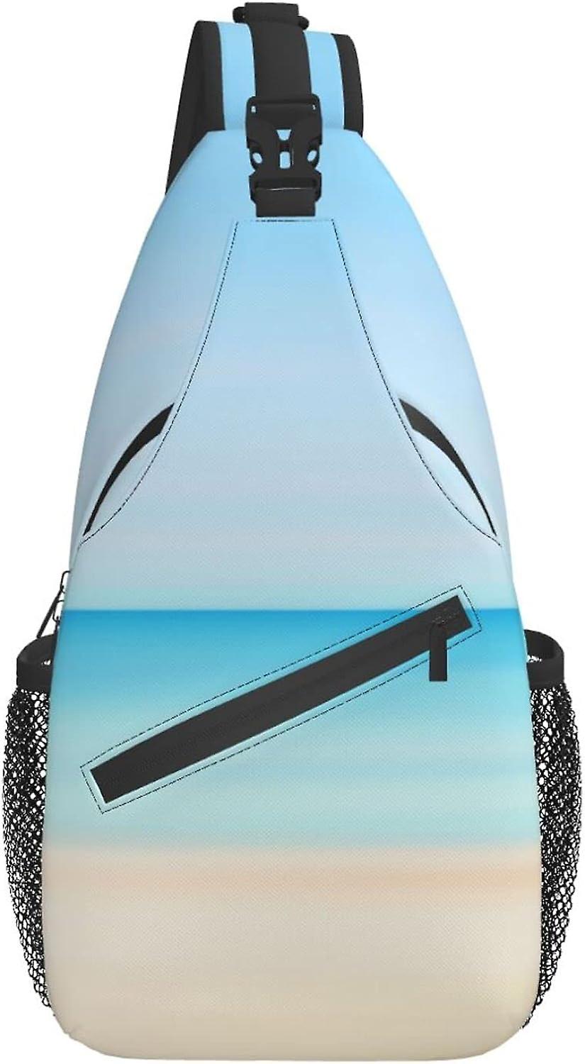 AT396 Sling Bag Pastel Blue Beach Sandy Hiking Daypack Crossbody Shoulder Backpack Travel Chest Pack για άνδρες γυναίκες