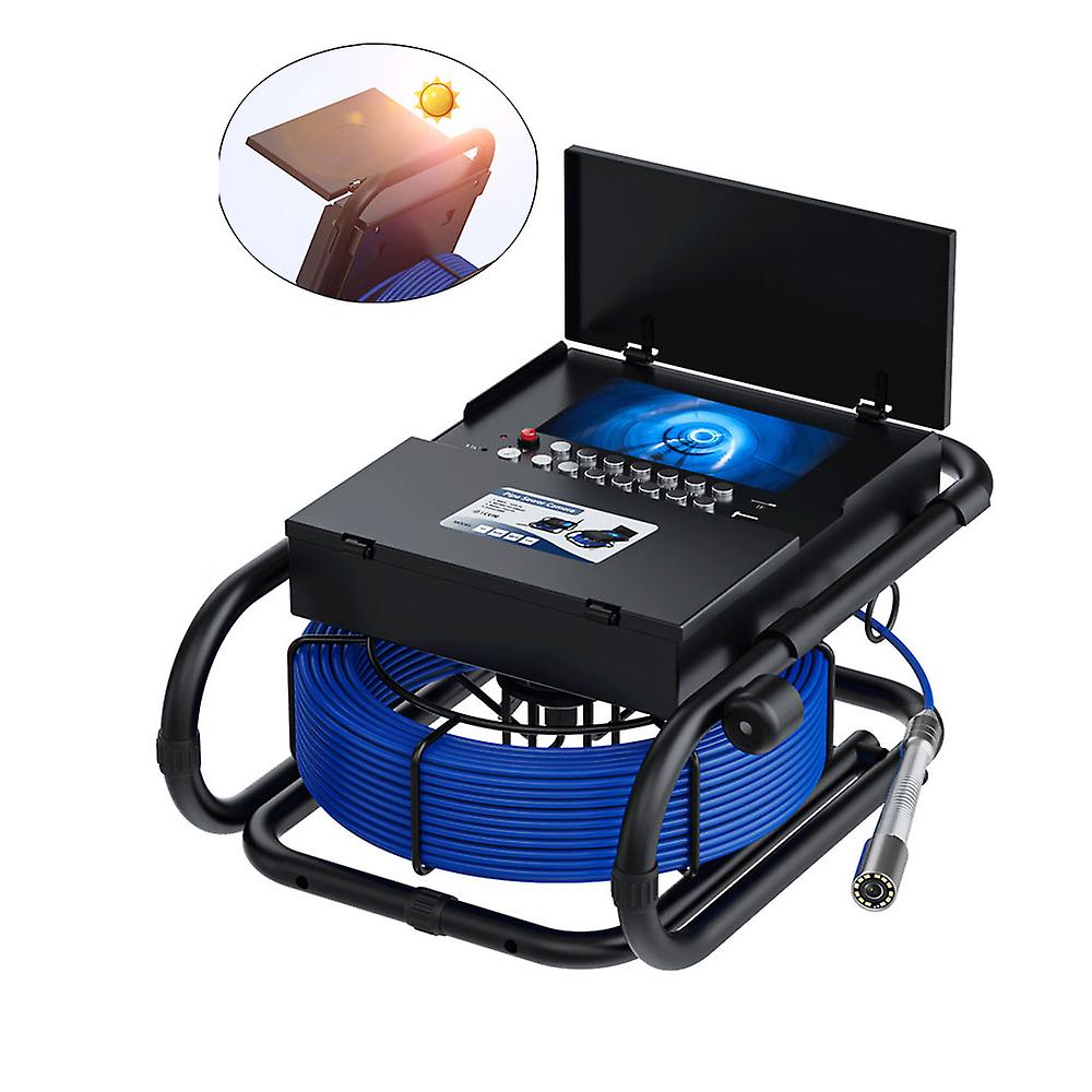 7'' DVR 23mm Endoscope Pipe Inspection Camera Borescope with Keyboard Meter Counter