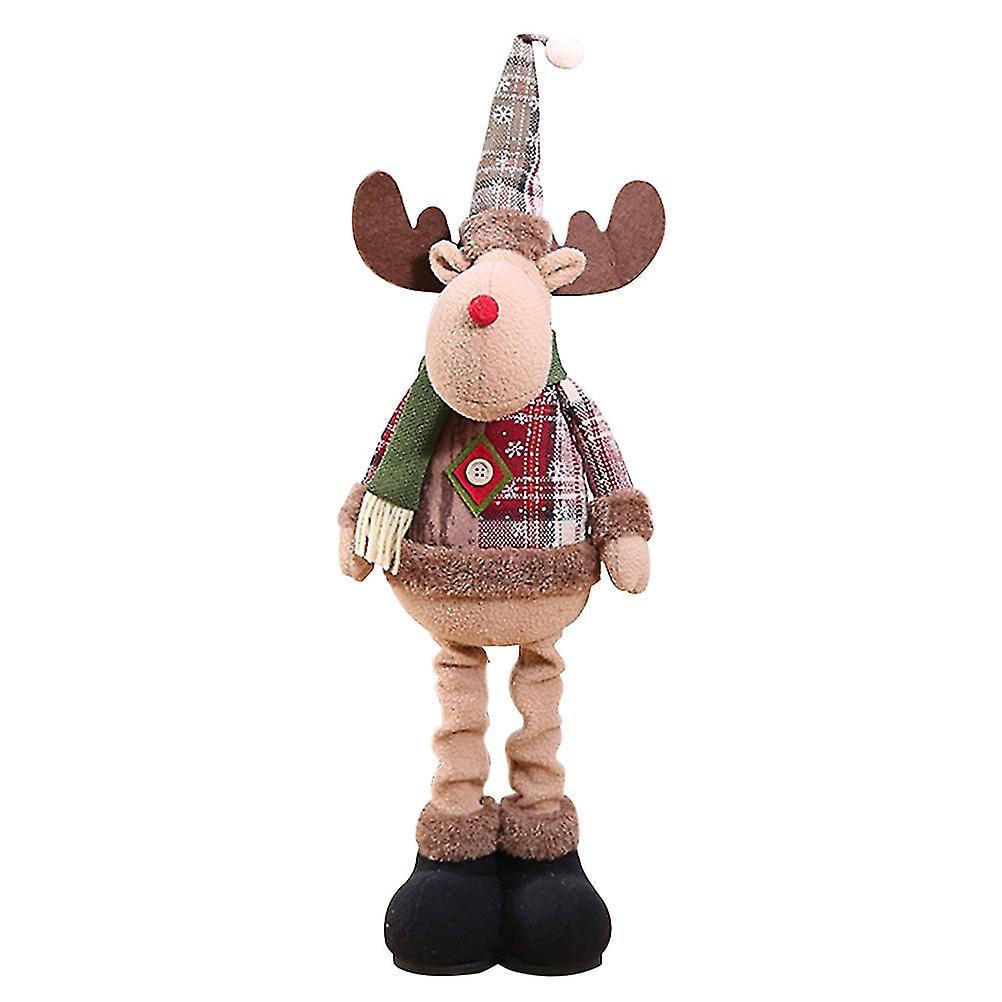 クリスマススタンディングぬいぐるみサンタクロースデコレーションオーナメント、拡張可能な脚のぬいぐるみクリスマスサンタスタッフ付き