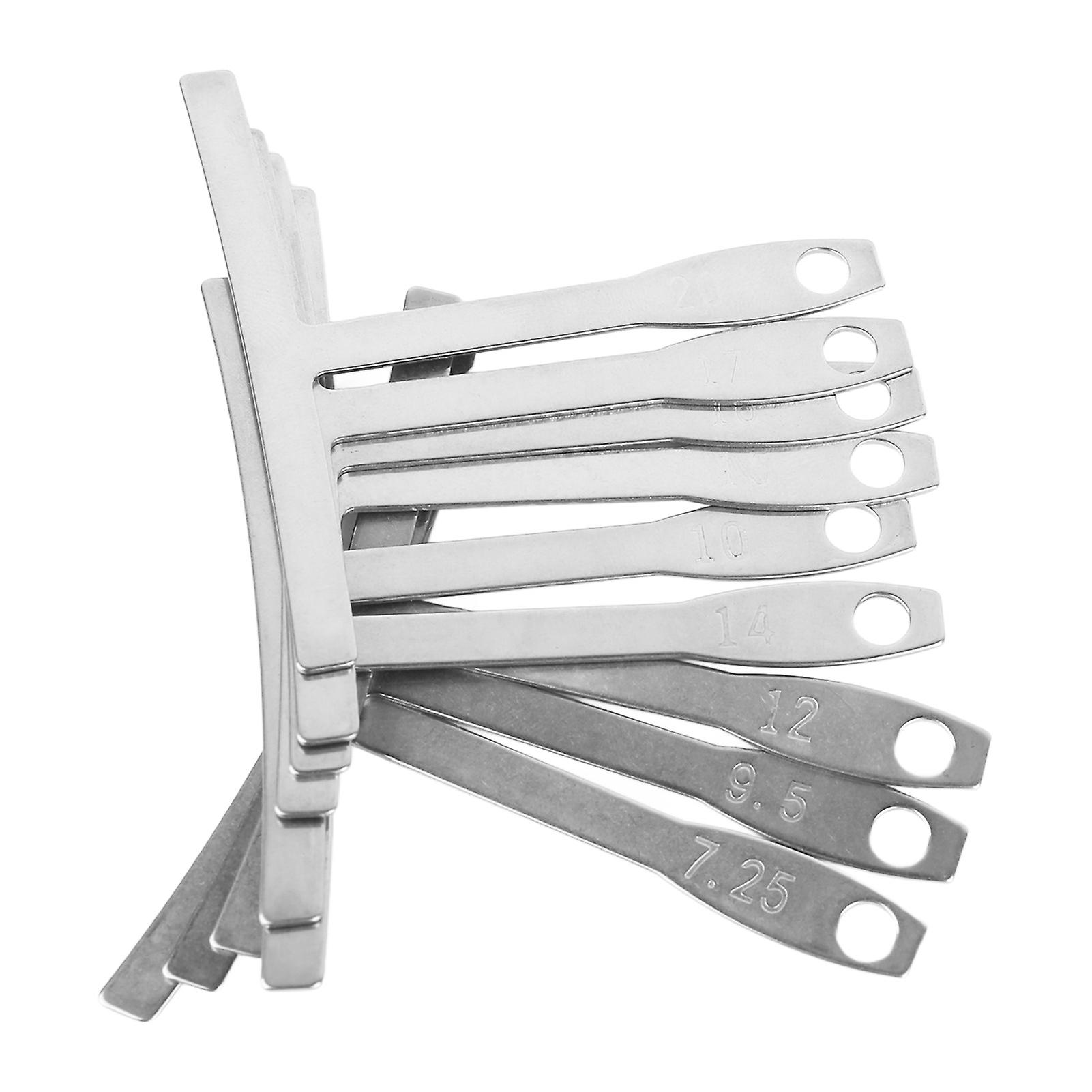 9 Pcs Guitar Radius Gauge Stainless Steel Under String Radius Measuring Ruler Guitar Luthier Tool 