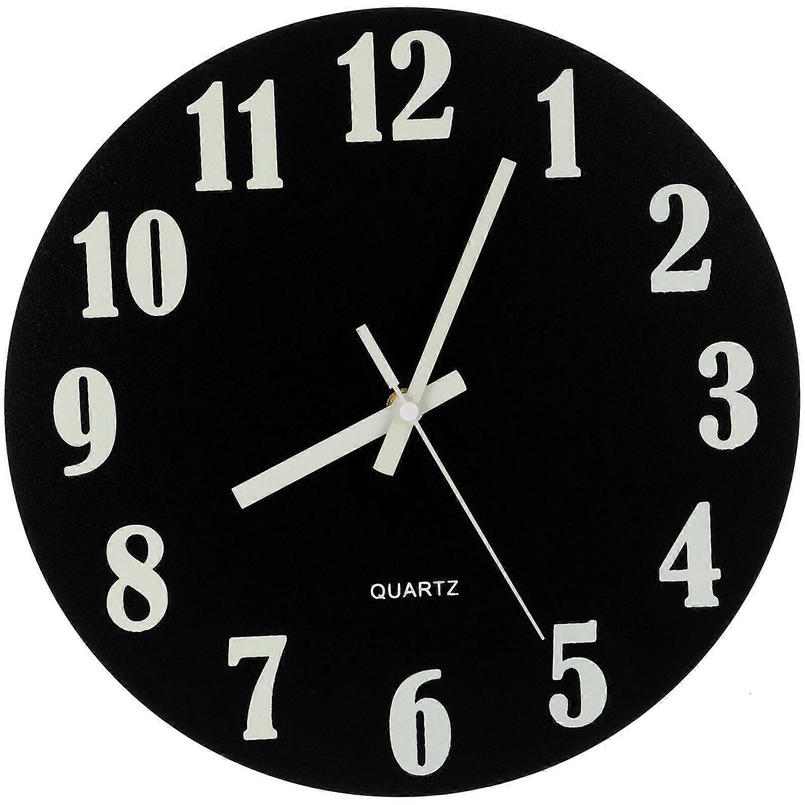 Creative Silent Wooden Round Wall Clock Luminous Clock Quartz Clock No Battery