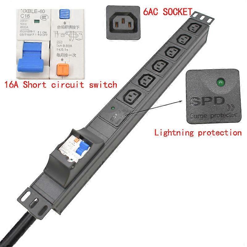 19 Inch Pdus Possible D Ammeter Overload Protection Air Switch Short Circuit Switch Power Strip Module Iec-320 Outlet C13