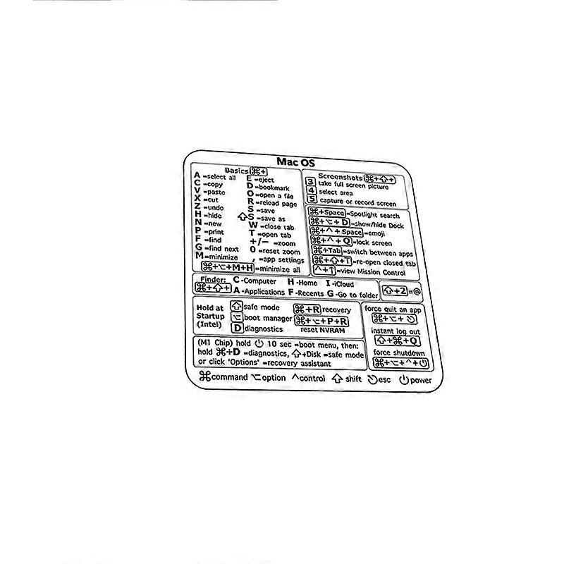 Pegatina de teclado de acceso directo de MacOS INF