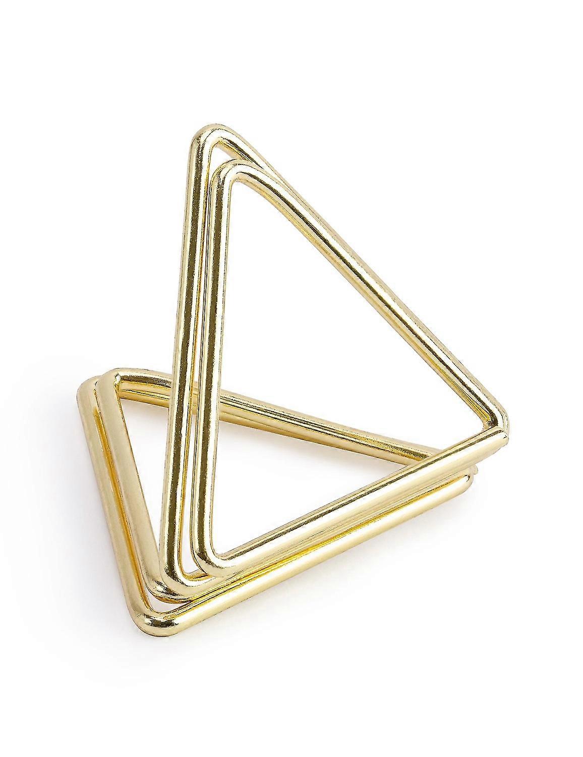 10 Supports marque-places triangles dorés 2,3 cm