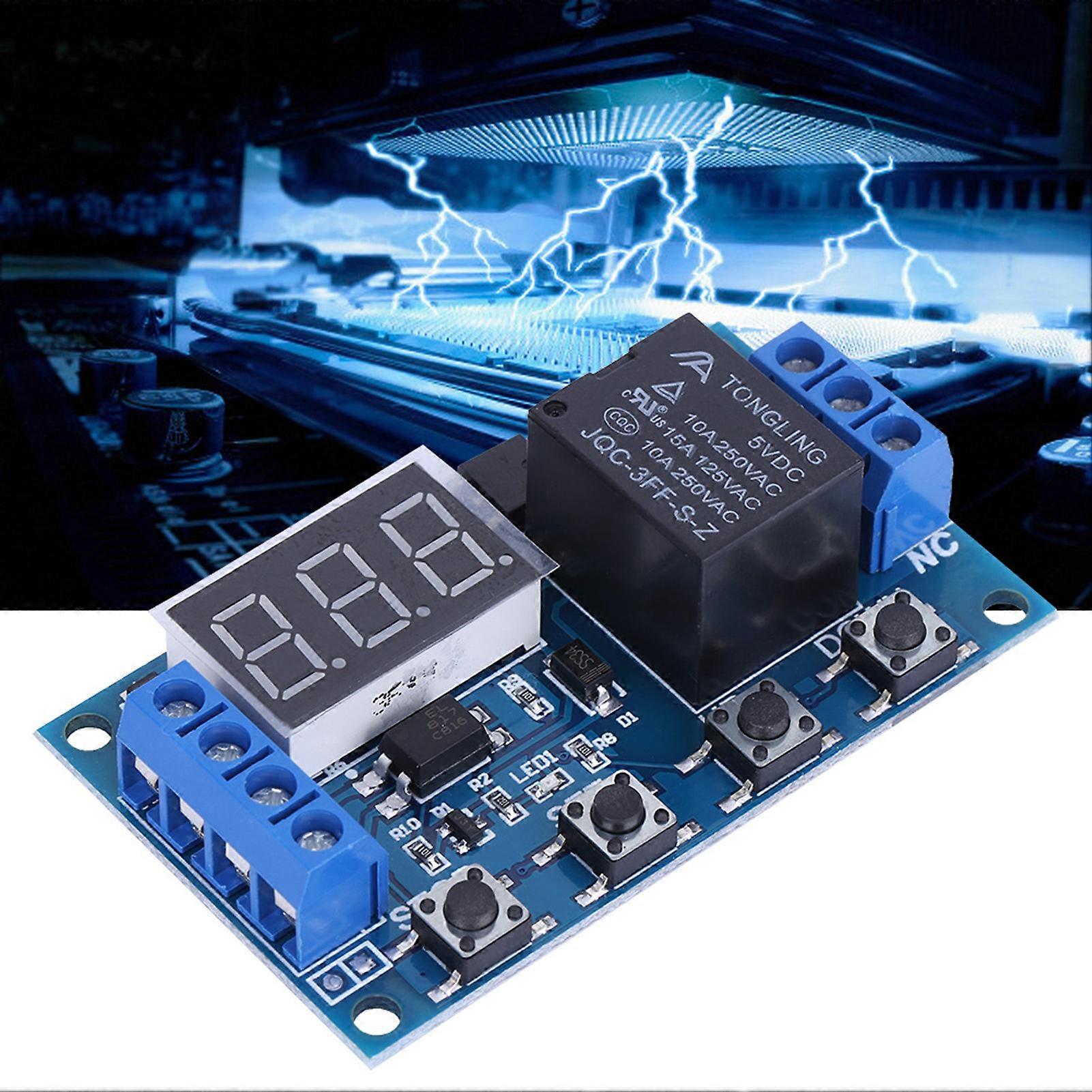 DC 6V~30V Trigger Delay On/Off Cycle Timer Relay Switch Module w/Digit LED Display Micro USB 5V